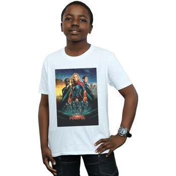 Vêtements Garçon T-shirts manches courtes Marvel Captain  Movie Starforce Poster Blanc