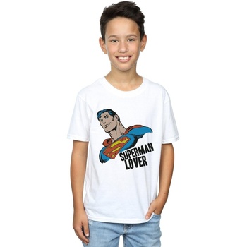 Vêtements Garçon T-shirts manches courtes Dc Comics Superman Lover Blanc