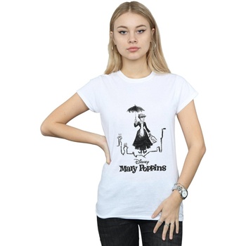 Vêtements Femme T-shirts manches longues Disney Mary Poppins Rooftop Landing Blanc