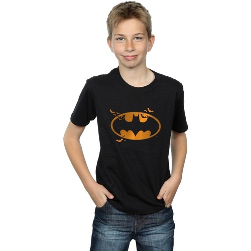 Vêtements Garçon T-shirts manches courtes Dc Comics Batman Halloween Logo Noir