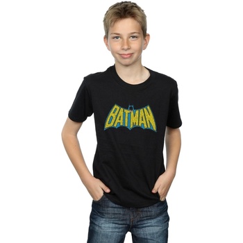 Vêtements Garçon T-shirts manches courtes Dc Comics Batman Crackle Logo Noir
