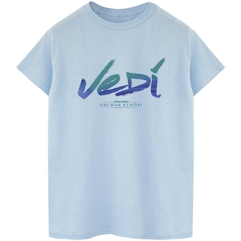 Vêtements Femme T-shirts & Polos Disney Obi-Wan Kenobi Jedi Painted Font Bleu