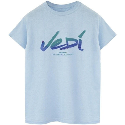 Vêtements Femme T-shirts & Polos Disney Obi-Wan Kenobi Jedi Painted Font Bleu