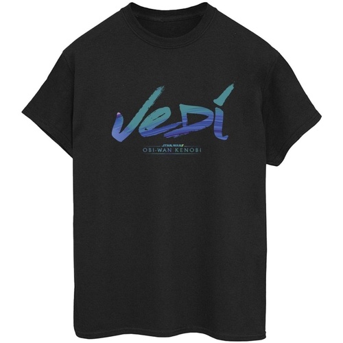 Vêtements Femme T-shirts manches longues Disney Obi-Wan Kenobi Jedi Painted Font Noir