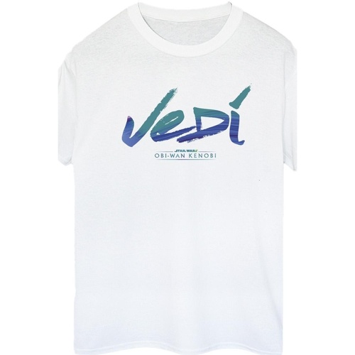 Vêtements Femme T-shirts manches longues Disney Obi-Wan Kenobi Jedi Painted Font Blanc