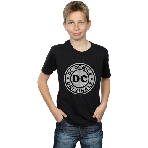 Vêtements Garçon T-shirts manches courtes Dc Comics DC Originals Crackle Logo Noir