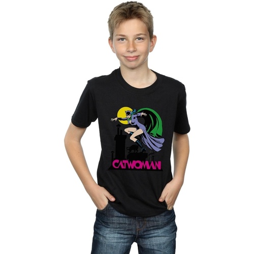 Vêtements Garçon T-shirts manches courtes Dc Comics Catwoman Text Logo Noir