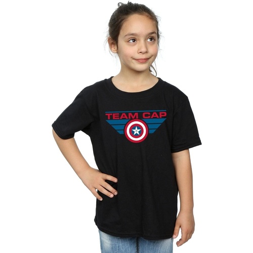 Vêtements Fille T-shirts manches longues Marvel Captain America Civil War Team Cap Noir