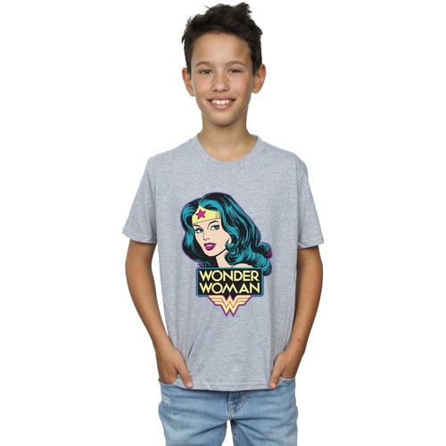 Vêtements Garçon T-shirts manches courtes Dc Comics Wonder Woman Head Gris