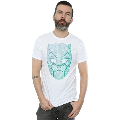 Vêtements Homme T-shirts manches longues Marvel Black Panther Tribal Mask Blanc