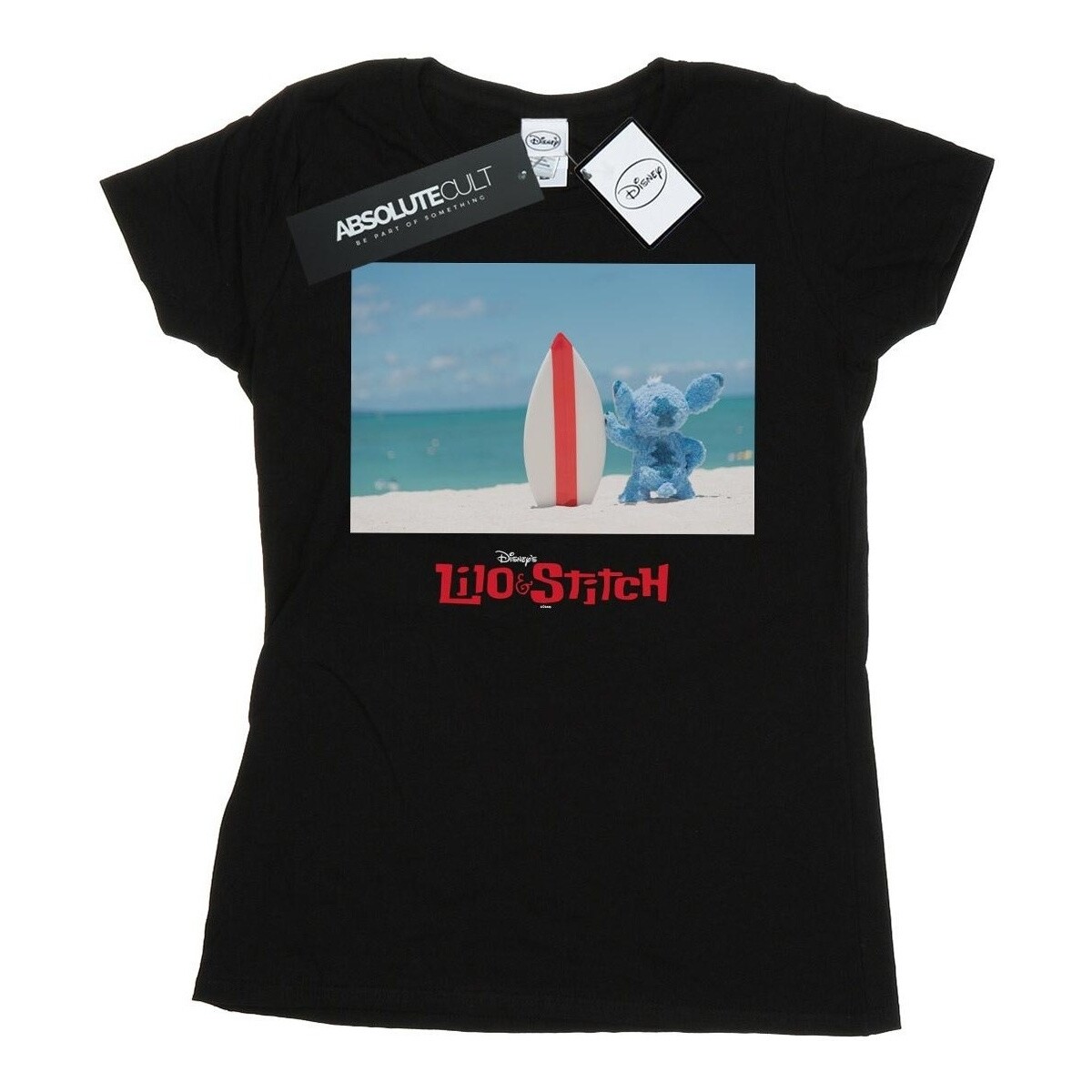 Vêtements Femme T-shirts manches longues Disney Lilo And Stitch Surf Beach Noir