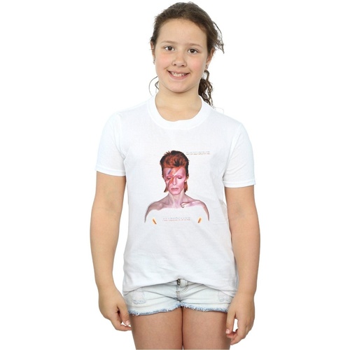 Vêtements Fille T-shirts manches longues David Bowie Aladdin Sane Version Blanc