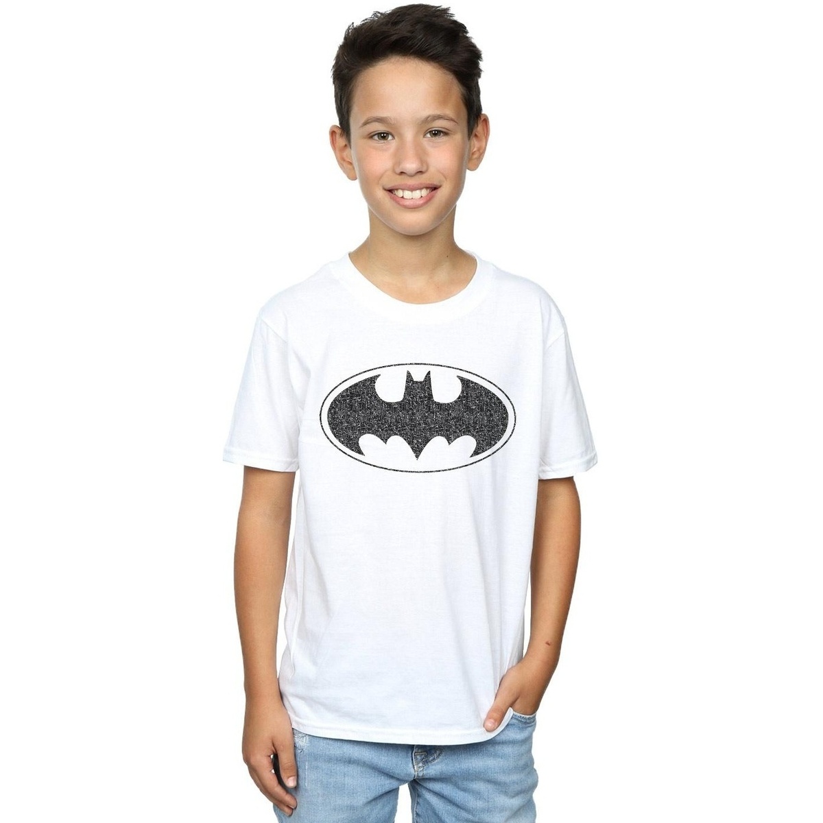 Vêtements Garçon T-shirts manches courtes Dc Comics Batman One Colour Logo Blanc