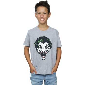 Vêtements Garçon T-shirts manches courtes Dc Comics The Joker Big Face Gris