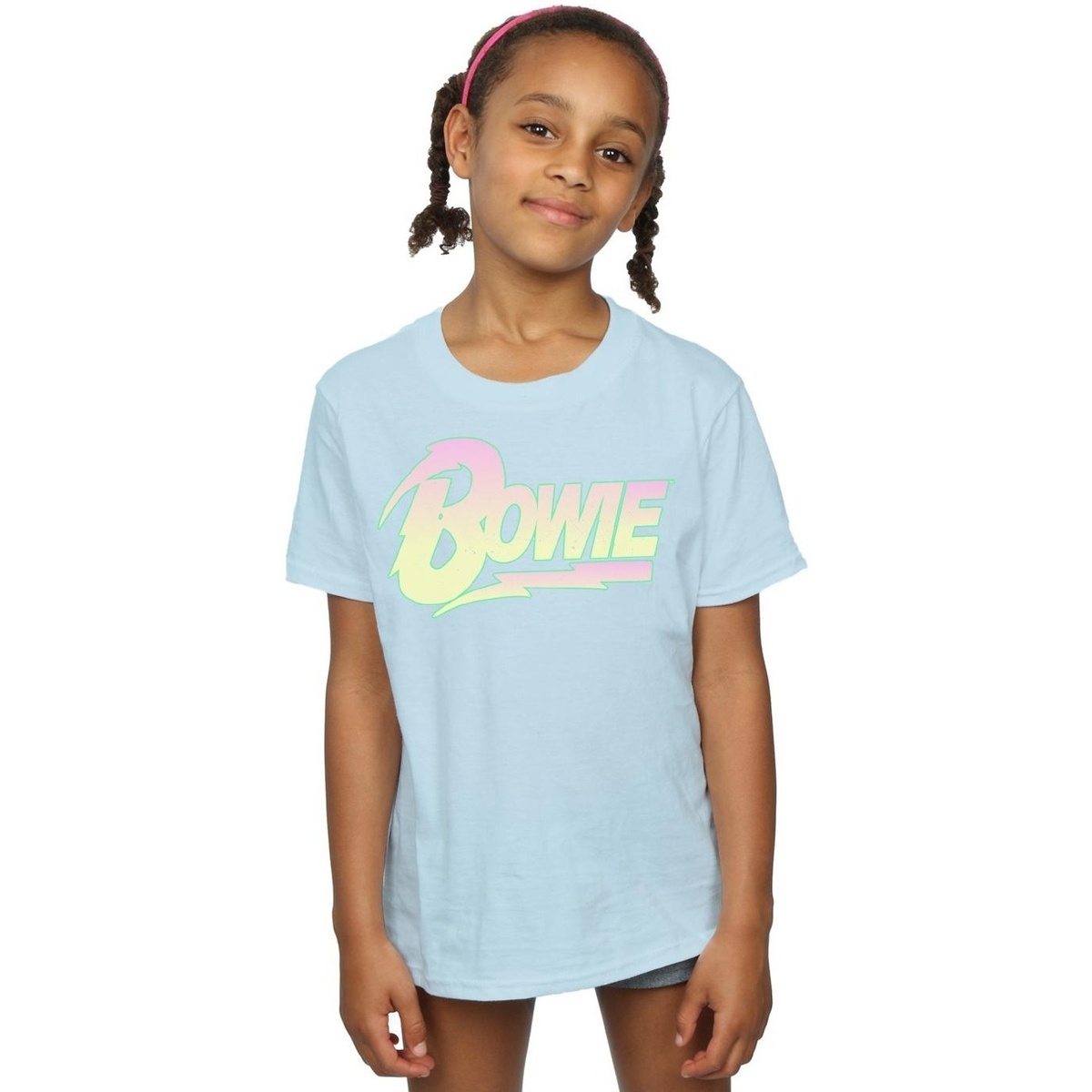 Vêtements Fille T-shirts manches longues David Bowie Neon Logo Bleu