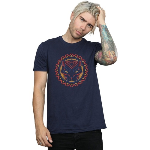Vêtements Homme T-shirts manches longues Marvel Black Panther Tribal Panther Icon Bleu