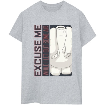 Vêtements Femme T-shirts manches longues Disney Big Hero 6 Baymax Excuse Me Some Air Gris