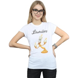 Vêtements Femme T-shirts manches longues Disney Beauty And The Beast Be Our Guest Blanc