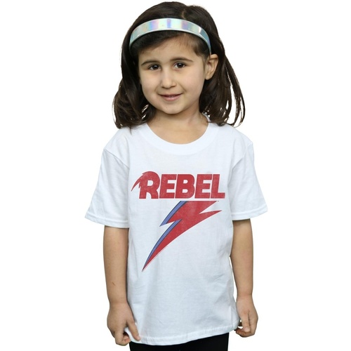 Vêtements Fille T-shirts manches longues David Bowie Distressed Rebel Blanc