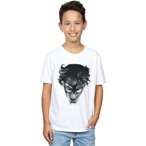 Vêtements Garçon T-shirts manches courtes Dc Comics The Joker Spot Face Blanc