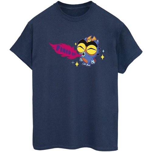 Vêtements Femme T-shirts manches longues Disney Big Hero 6 Baymax Fred Fired Up Bleu