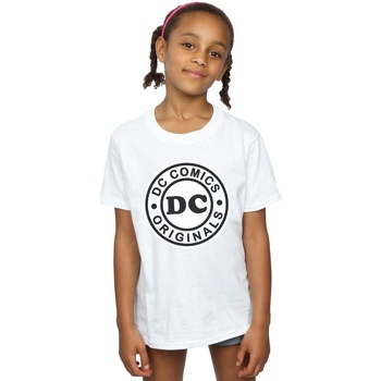 Vêtements Fille T-shirts manches longues Dc Comics DC Originals Logo Blanc