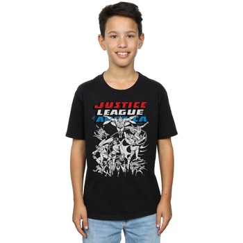 Vêtements Garçon T-shirts manches courtes Dc Comics Justice League Mono Action Pose Noir