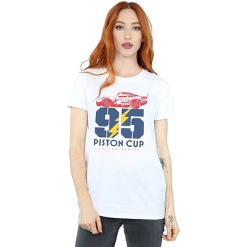 Vêtements Femme T-shirts manches longues Disney Cars Piston Cup 95 Blanc