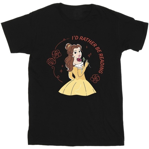 Vêtements Homme T-shirts manches longues Disney Beauty And The Beast I'd Rather Be Reading Noir