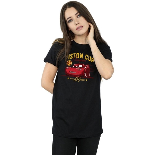 Vêtements Femme T-shirts manches longues Disney Cars Piston Cup Champion Noir