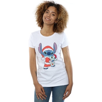 Vêtements Femme T-shirts manches longues Disney Lilo And Stitch Stitch Christmas Blanc