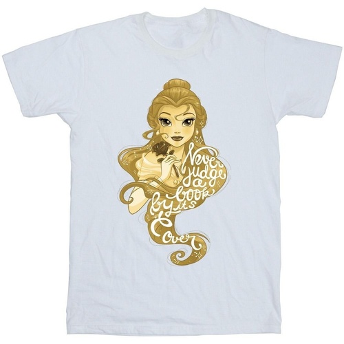 Vêtements Homme T-shirts manches longues Disney Beauty And The Beast Never Judge Blanc