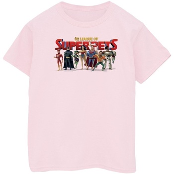 Vêtements Fille T-shirts manches longues Dc Comics DC League Of Super-Pets Group Logo Rouge