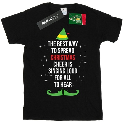 Vêtements Garçon T-shirts manches courtes Elf Christmas Cheer Text Noir
