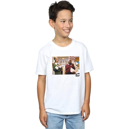 Vêtements Garçon T-shirts manches courtes Elf Christmas Store Cheer Blanc