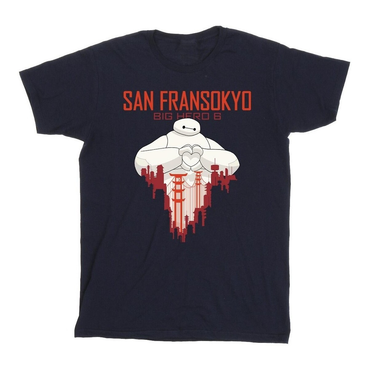 Vêtements Homme T-shirts manches longues Disney Big Hero 6 Baymax San Fransokyo Heart Bleu