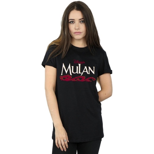 Vêtements Femme T-shirts manches longues Disney Mulan Script Noir
