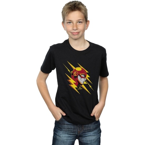 Vêtements Garçon T-shirts manches courtes Dc Comics The Flash Lightning Portrait Noir