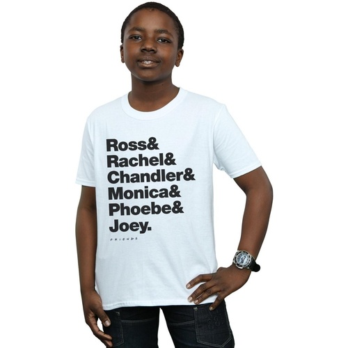Vêtements Garçon T-shirts manches courtes Friends First Names Text Blanc