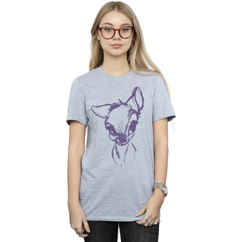 Vêtements Femme T-shirts manches longues Disney Bambi Mood Gris