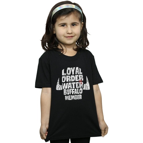 Vêtements Fille T-shirts manches longues The Flintstones Loyal Order Water Buffalo Member Noir