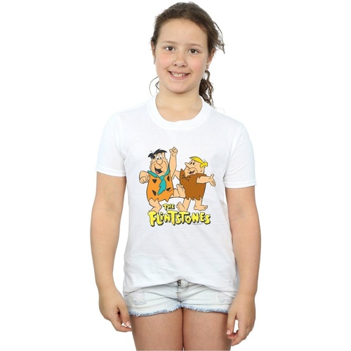 Vêtements Fille T-shirts manches longues The Flintstones Fred And Barney Blanc