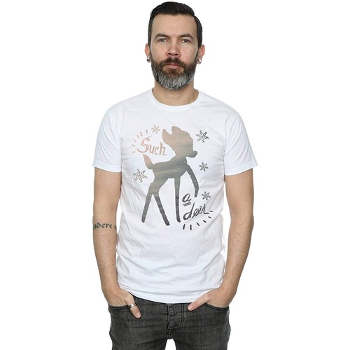 Vêtements Homme T-shirts manches longues Disney Bambi Winter Deer Blanc