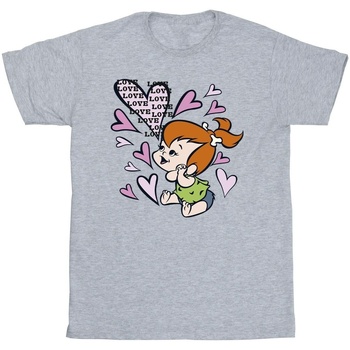 Vêtements Fille T-shirts manches longues The Flintstones Pebbles Love Love Love Gris