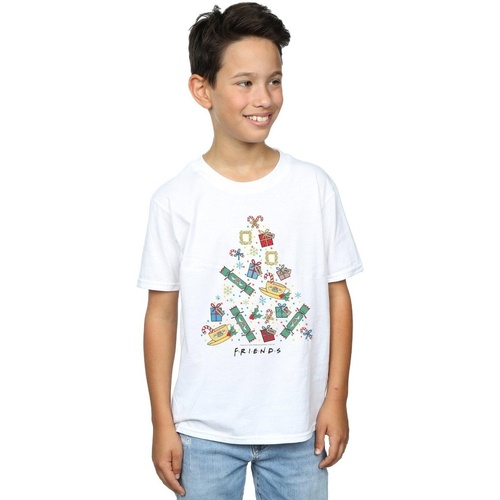 Vêtements Garçon T-shirts manches courtes Friends Christmas Tree Blanc