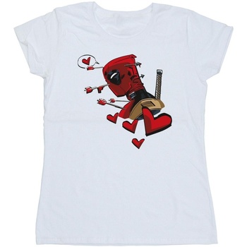 Vêtements Femme T-shirts manches longues Marvel Deadpool Love Arrow Blanc