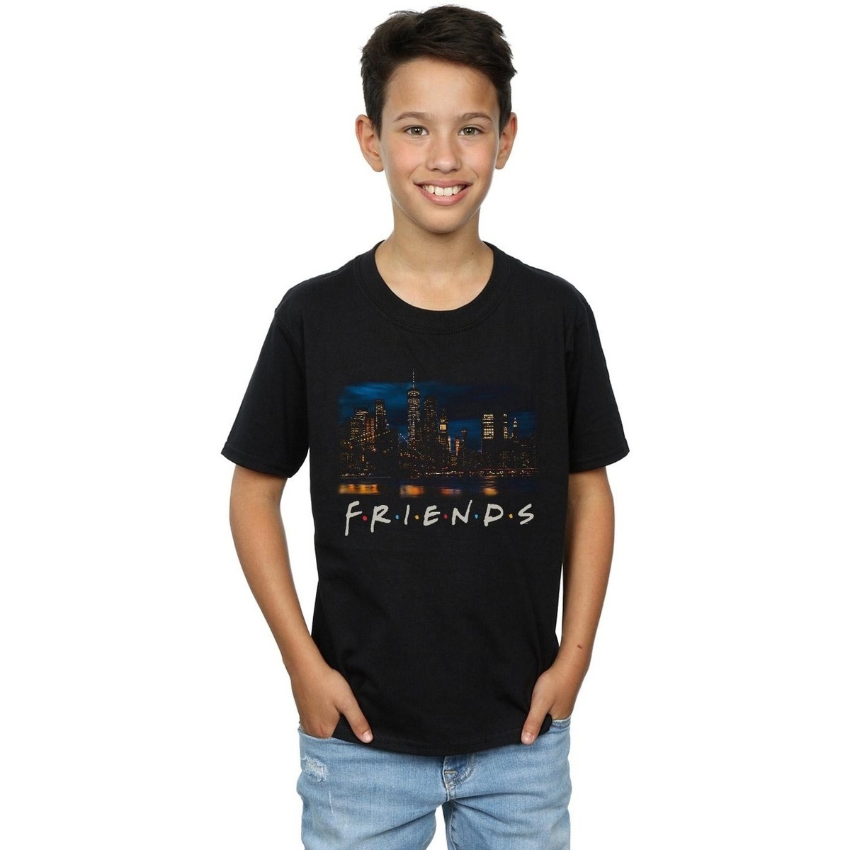 Vêtements Garçon T-shirts manches courtes Friends New York Skyline Photo Noir