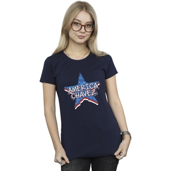 Vêtements Femme T-shirts manches longues Marvel BI18393 Bleu