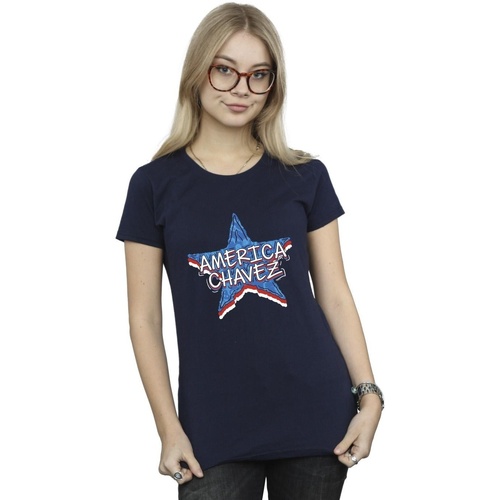 Vêtements Femme T-shirts manches longues Marvel Doctor Strange America Chavez Bleu