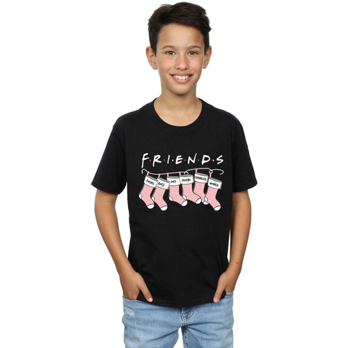 Vêtements Garçon T-shirts manches courtes Friends Christmas Stocking Logo Noir